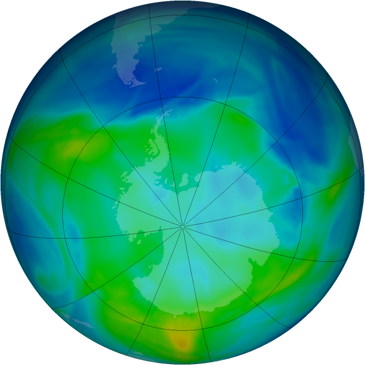 Antarctic ozone map for 06 May 2006